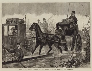 Die Überschwemmungen, Szene auf der Straße zwischen Radley und Oxford